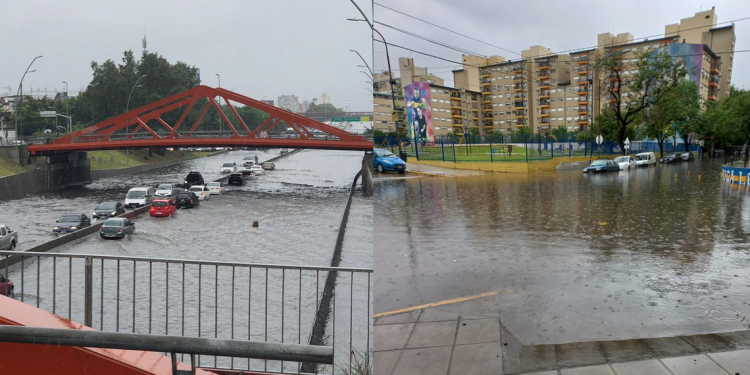 Ciudad de Buenos Aires: fuertes lluvias generaron inundaciones