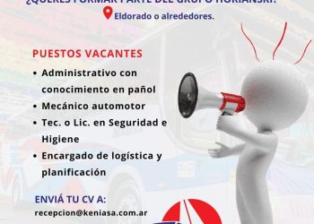 Búsqueda laboral: el Grupo Horianski requiere personal para cuatro puestos claves vacantes