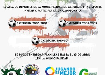 La Municipalidad de Garuhapé y TyC Sports invitan al campeonato de fútbol Jugando es Mejor 2022
