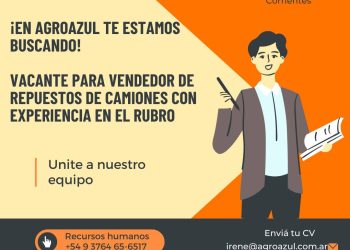 Oferta laboral: seleccionan vendedor para el rubro repuestos de camiones