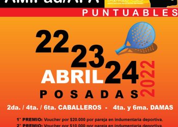 Del 22 al 24 de abril se jugará la fecha pares del circuito puntuable Amipad – APA