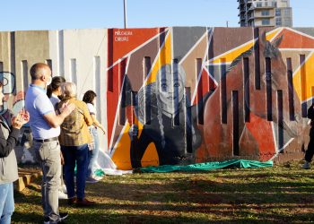 Pintaron en Posadas un mural en homenaje a Melchora Caburú