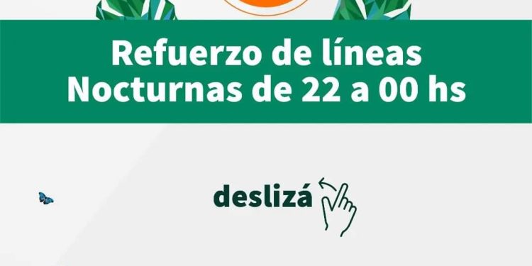 Refuerzan los distintos servicios nocturnos de transporte público de pasajeros en Posadas