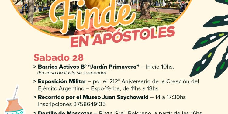 Otro fin de semana con muchísimas alternativas para disfrutar de Apóstoles