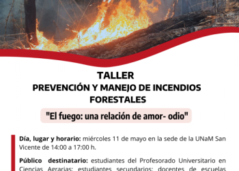 Dictarán un taller sobre prevención de incendios forestales en San Vicente