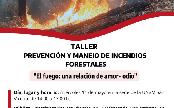 Dictarán un taller sobre prevención de incendios forestales en San Vicente