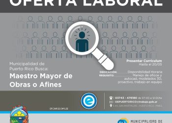 Búsqueda laboral: maestro mayor de obras para la Municipalidad de Puerto Rico