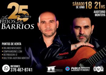 Los Hijos de los Barrios celebran 25 años de chamamé romántico en el Montoya