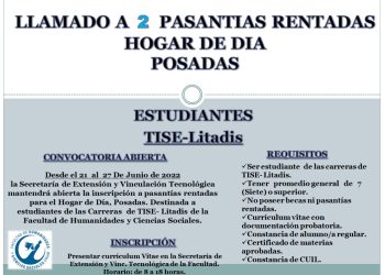 Llamado a pasantías rentadas para estudiantes de TISE-LITADIS en Posadas