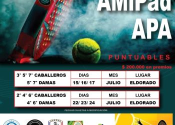 Se viene la segunda fecha del clasificatorio para el Nacional de Pádel A.P.A.