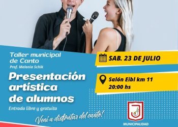 Este sábado se presentarán los alumnos del Taller de Canto Municipal de Eldorado