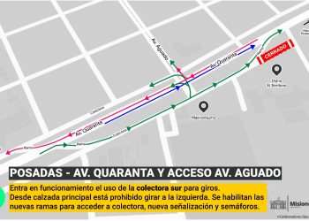 Travesía Urbana de Posadas: se deberá girar desde colectora en avenida Quaranta y Aguado