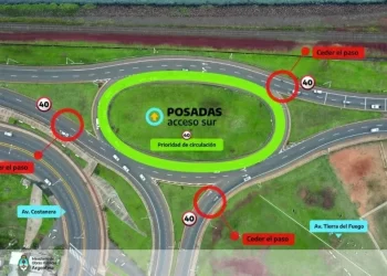 Posadas: cambió la prioridad de circulación en la rotonda del acceso sur