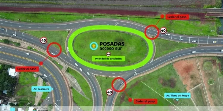 Posadas: cambió la prioridad de circulación en la rotonda del acceso sur