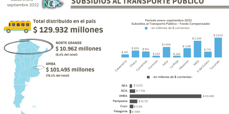 Subsidios al Transporte Público: AMBA cubre 276 pasajes por usuario mientras que el Norte Grande solo 20