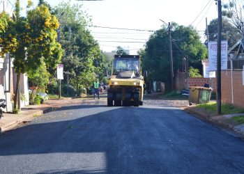 Posadas: avanzan las obras de asfaltado en Parque Adam