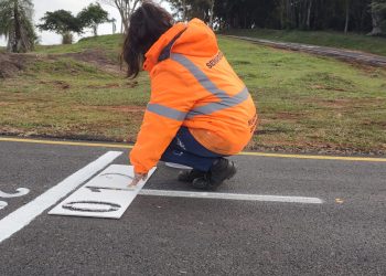 Posadas: realizaron trabajos de demarcación en la ciclovía del Jardín Botánico