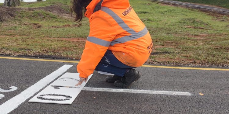 Posadas: realizaron trabajos de demarcación en la ciclovía del Jardín Botánico