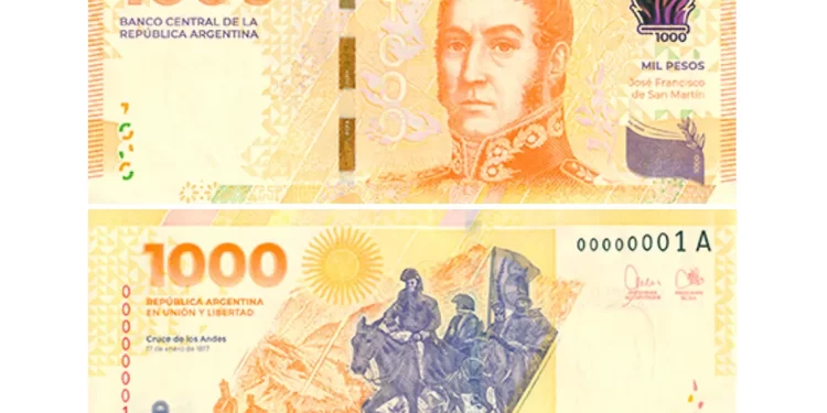 El Banco Central lanza el nuevo billete de mil pesos