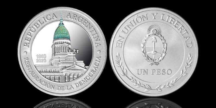 El BCRA emitió una moneda conmemorativa de plata del 40° Aniversario de la Restauración de la Democracia