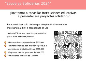 Convocan a Proyectos Escolares para el Premio Presidencial «Escuelas Solidarias»