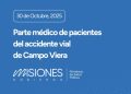Tragedia en Campo Viera: actualización del parte médico jueves 30 de octubre