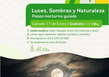Oberá propone una caminata nocturna guiada en el Jardín Botánico