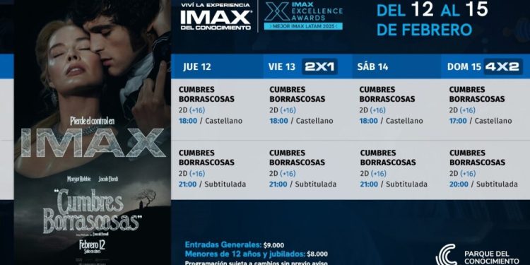 Cumbres Borrascosas, pasión y romanticismo para la semana de los enamorados en el IMAX