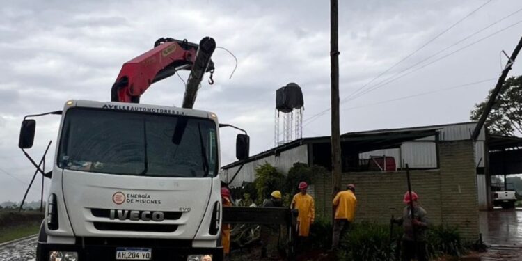 Energía de Misiones trabaja para reponer el servicio en Gobernador Roca, Santo Pipó y Corpus