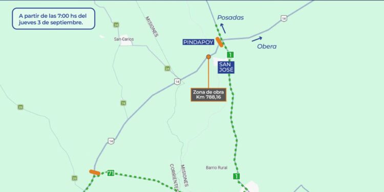 Por el clima: Vialidad Nacional posterga el inicio de las tareas de emergencia sobre la Ruta 14